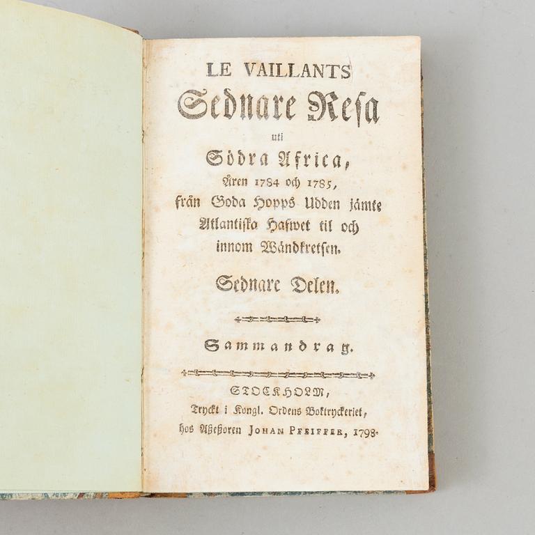 A book, Francois Le Vaillant, 
Stockholm 1798.