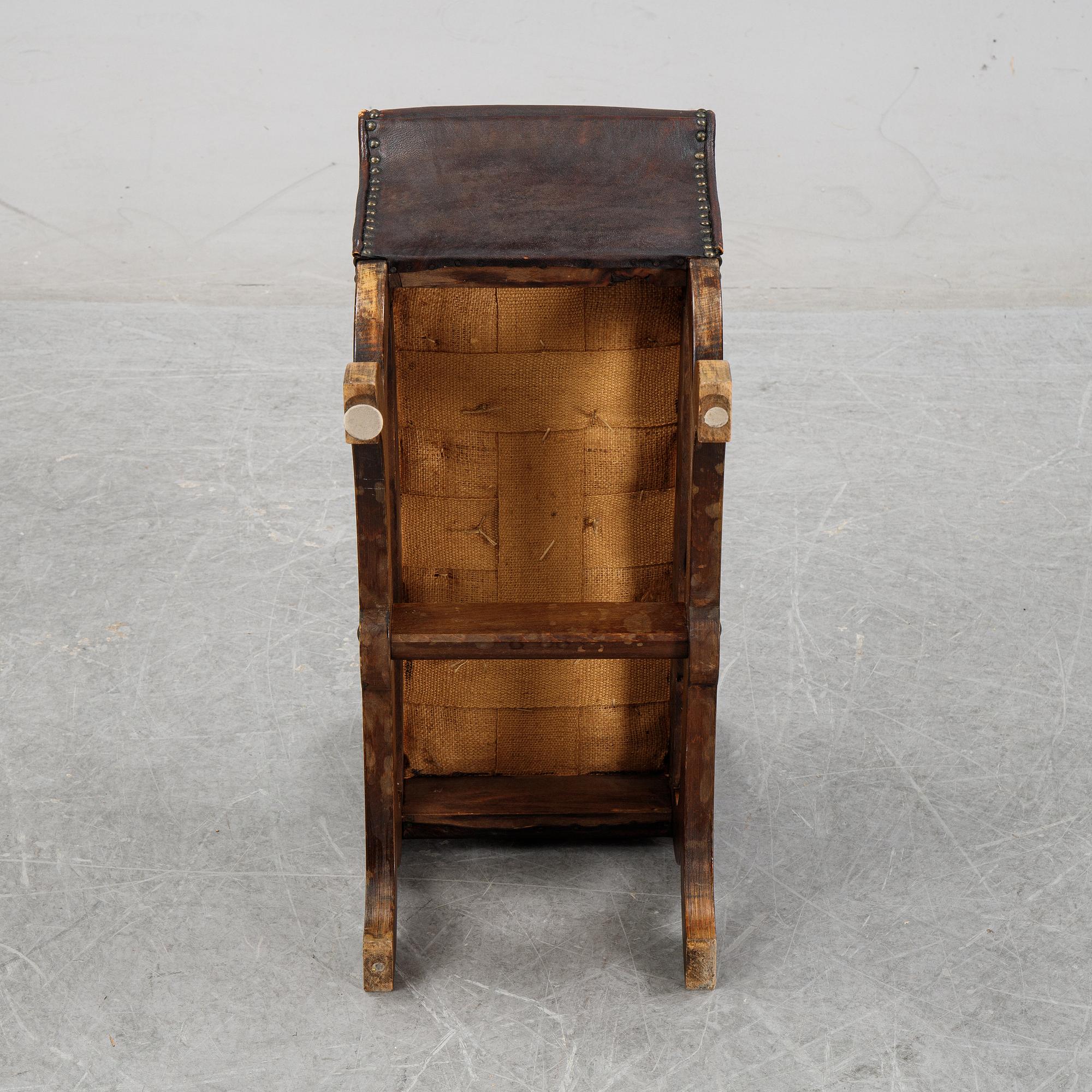 Otto Schulz, a leather stool for Boet, Gothenburg, 1930s.