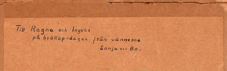 ALLAN EGNELL, blandteknik på papp, sign och dat 1941.