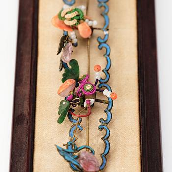A set of four Chinese hair ornaments/hairpins, Qing dynasty, 19th Century.