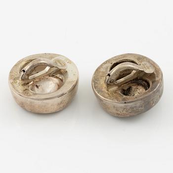Lars Arby, three pairs of earrings, sterling silver, Gothenburg 1977, 1982 and 1983.