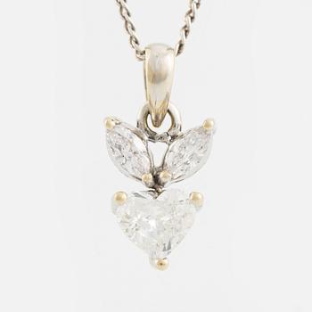 Heart shaped and marquise cut diamond necklace.