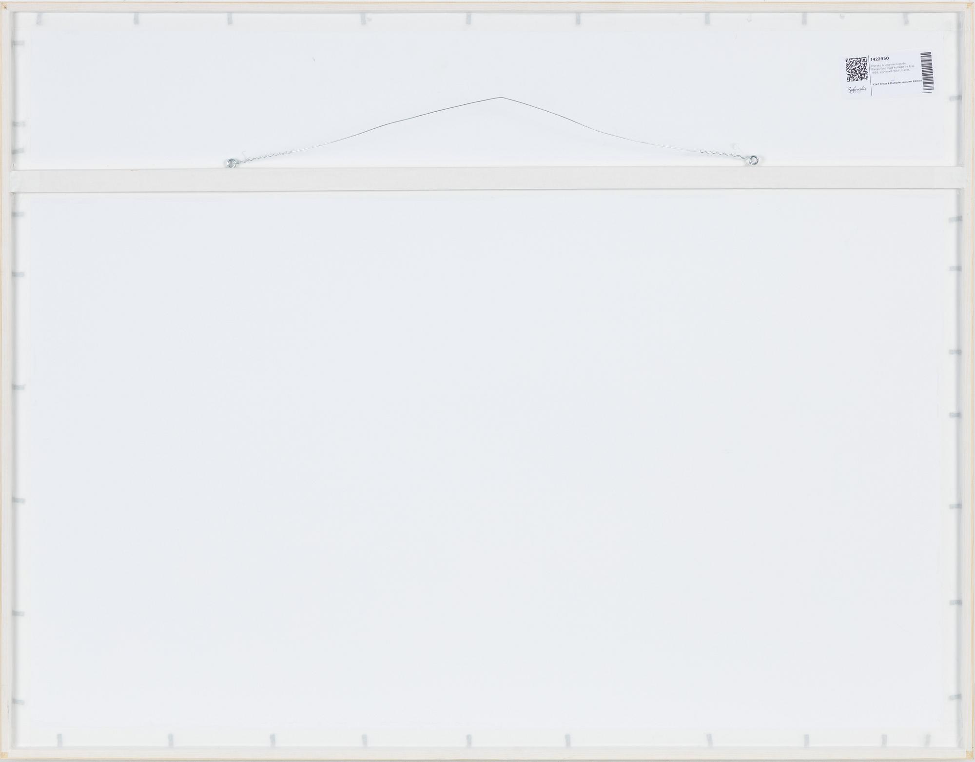 Christo & Jeanne-Claude, Offset in colours, with a collage of fabric, signed in pencil.