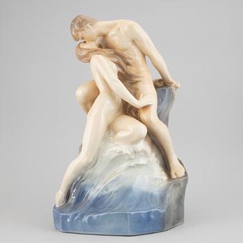 ROYAL COPENHAGEN, a porcelain figure group, 'Kyssen'.