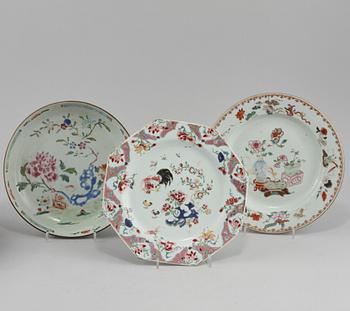 TALLRIKAR, 6 st, porslin Kina, 1700-tal.