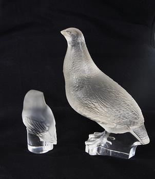 FIGURINER, 2 st, glas, Lalique.