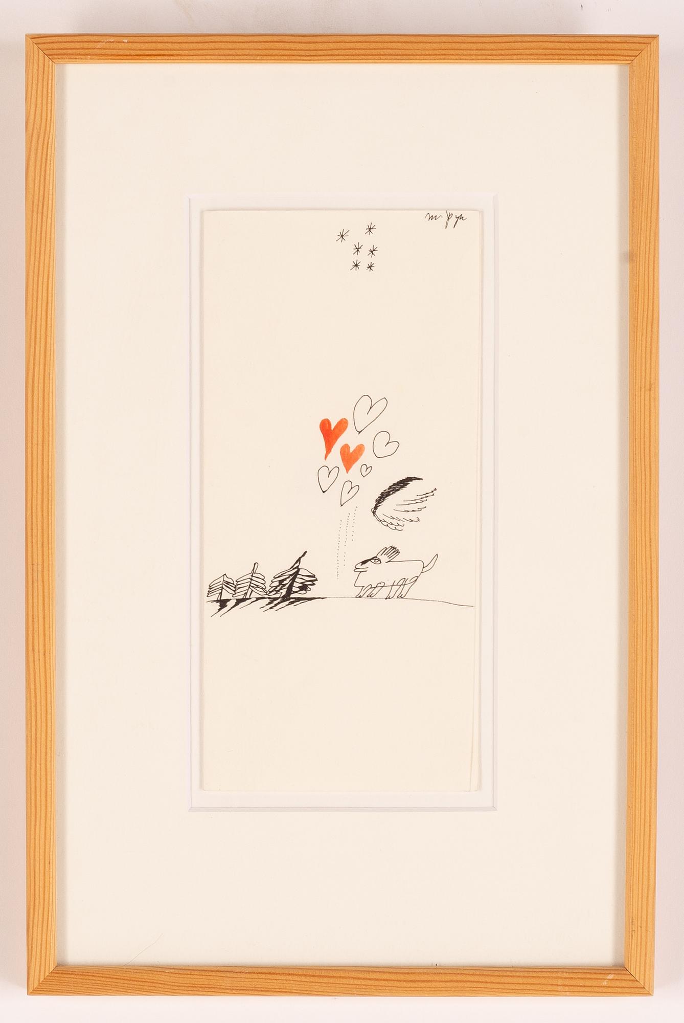 Madeleine Pyk, teckning, signerad.