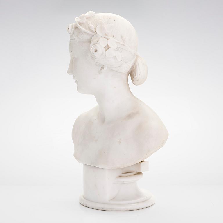 Kvinnobyst, alabaster, 1900-talets senare hälft.