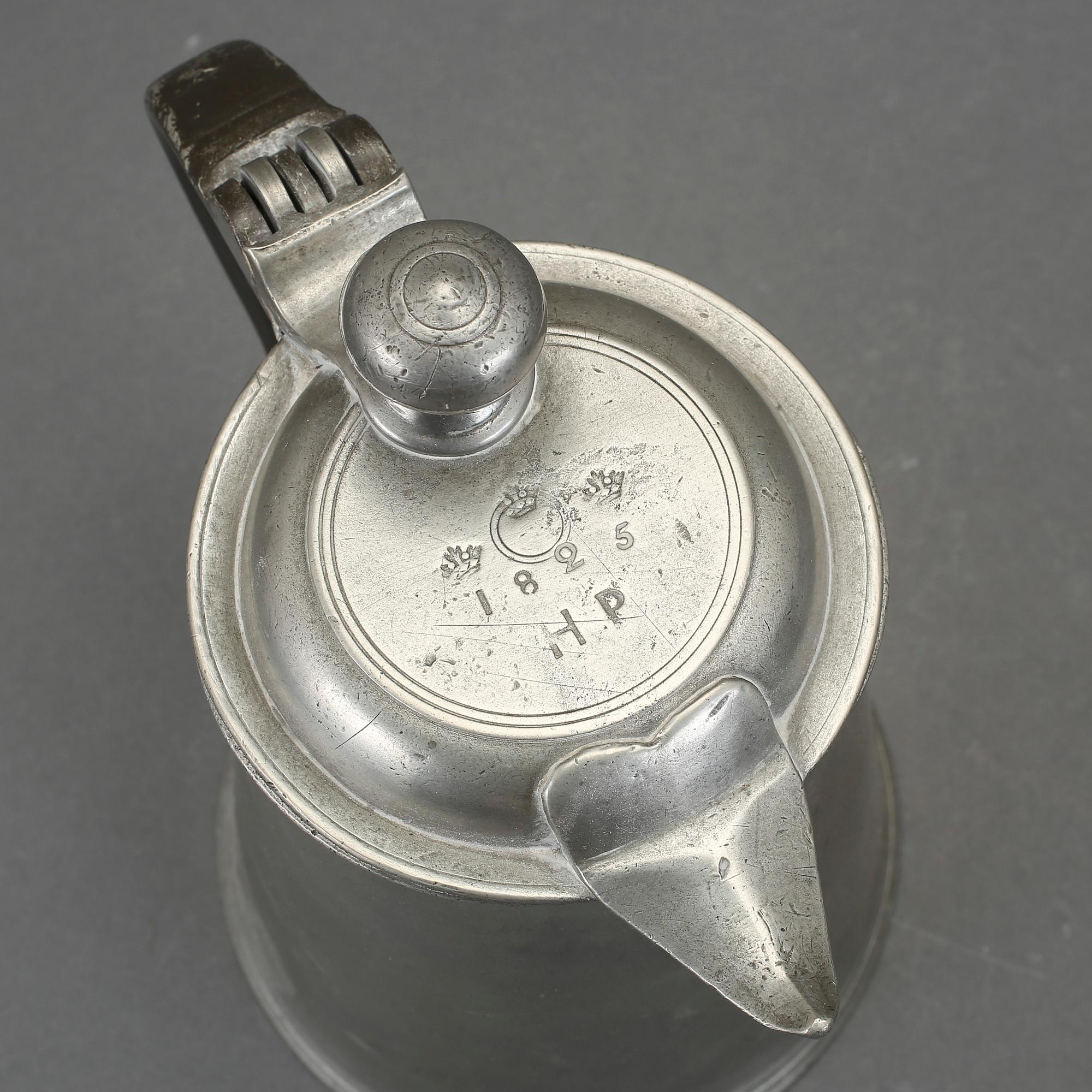 STOP, tenn, 2 st, 1800-tal. Varav en daterad 1825.