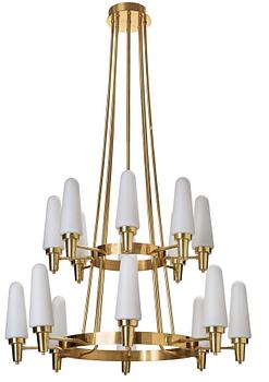 97. A Swedish 1950's brass chandelier.