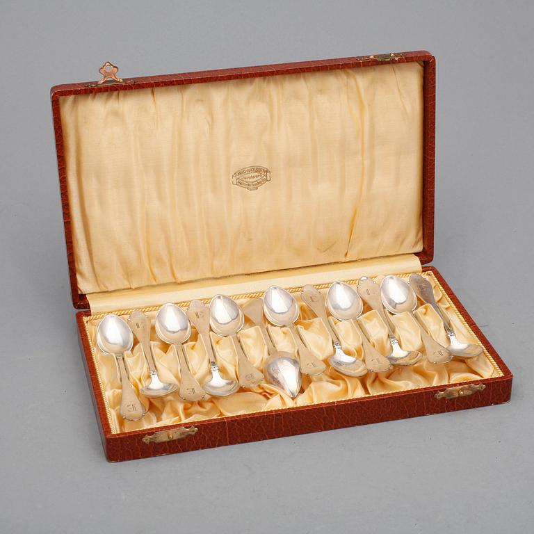 PARTI SILVER, 16 delar, bl.a. GAB, 1924. Vikt ca 430 gram.
