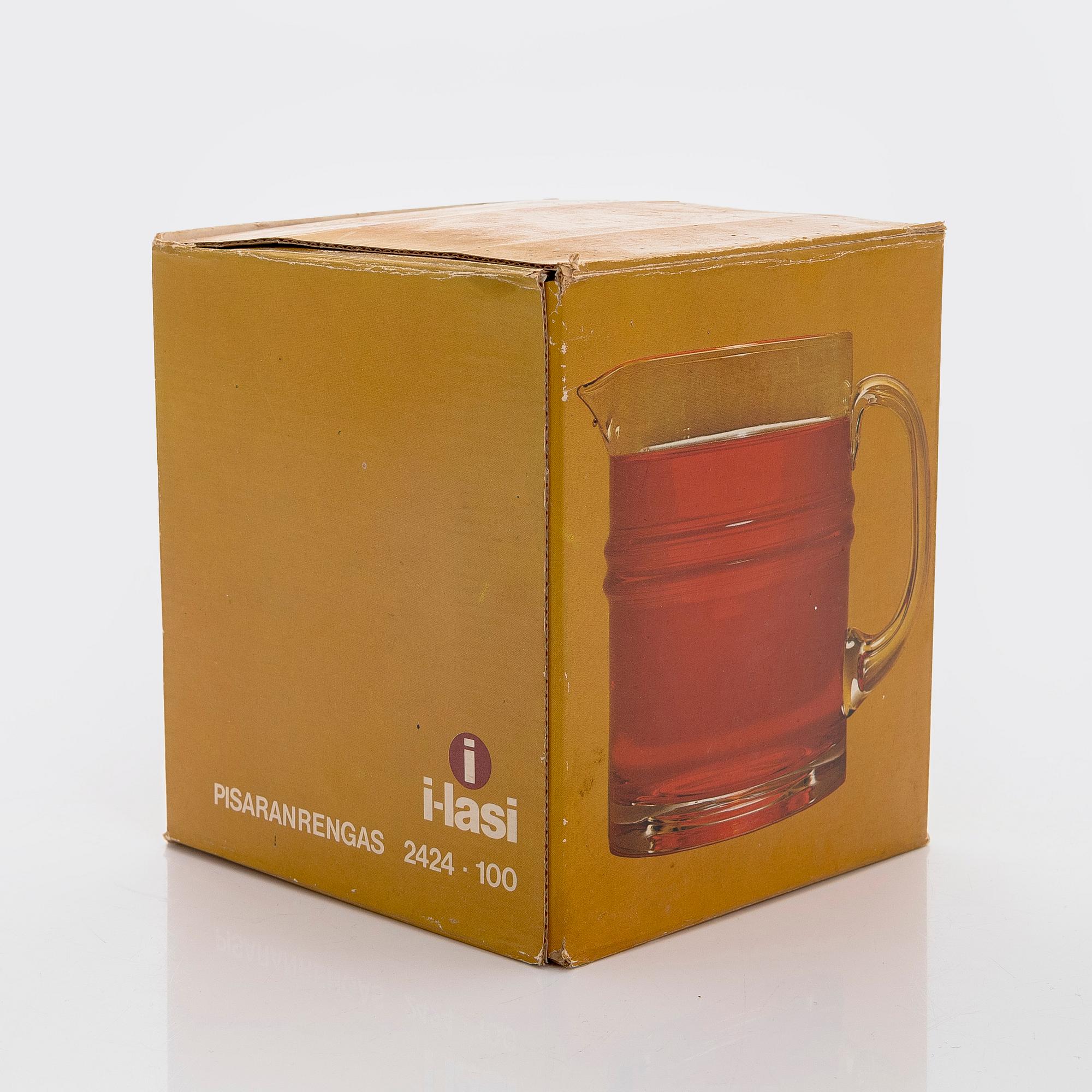 Timo Sarpaneva, a set of nine 'Ripple' drinking glasses and a pitcher, models 2424 and 2054, for Iittala.