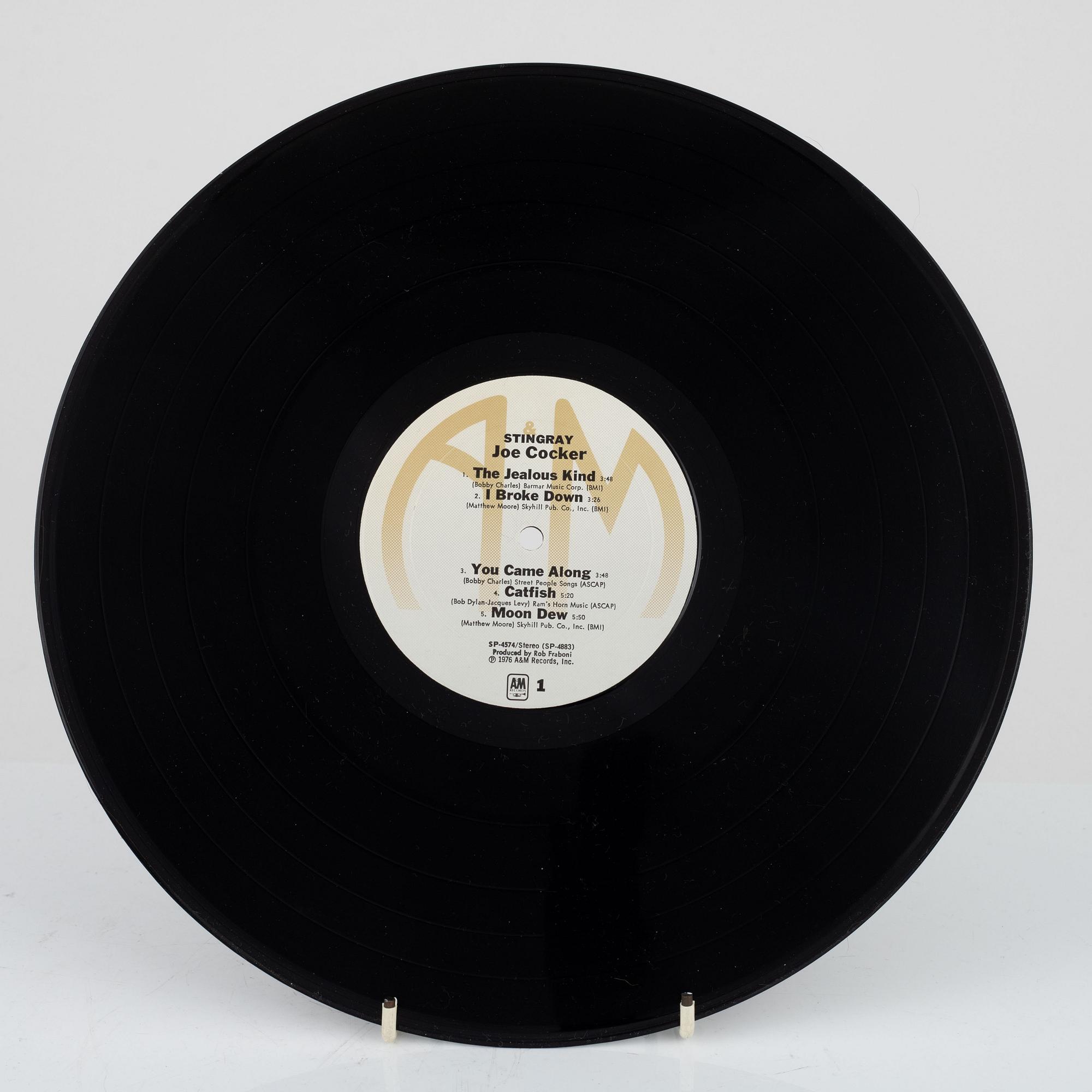 Joe Cocker, "Stingray", LP, signed, 1976.