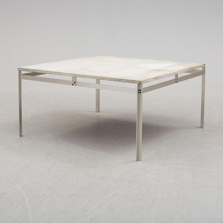 A metal coffee table with marble top, 1970s.