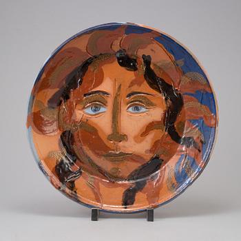 HERTHA HILLFON, fat, glaserad terracotta, signerad H och daterad -88.