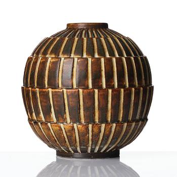 Gertrud Lönegren, a glazed stoneware vase, Rörstrand 1936-41.
