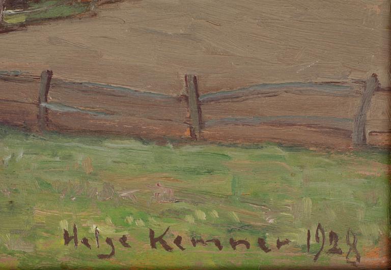 HELGE KEMNER, olja på pannå. Sign o dat 1928.