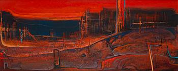 Veikko Takala, öljy levylle, signeerattu ja päivätty-72.