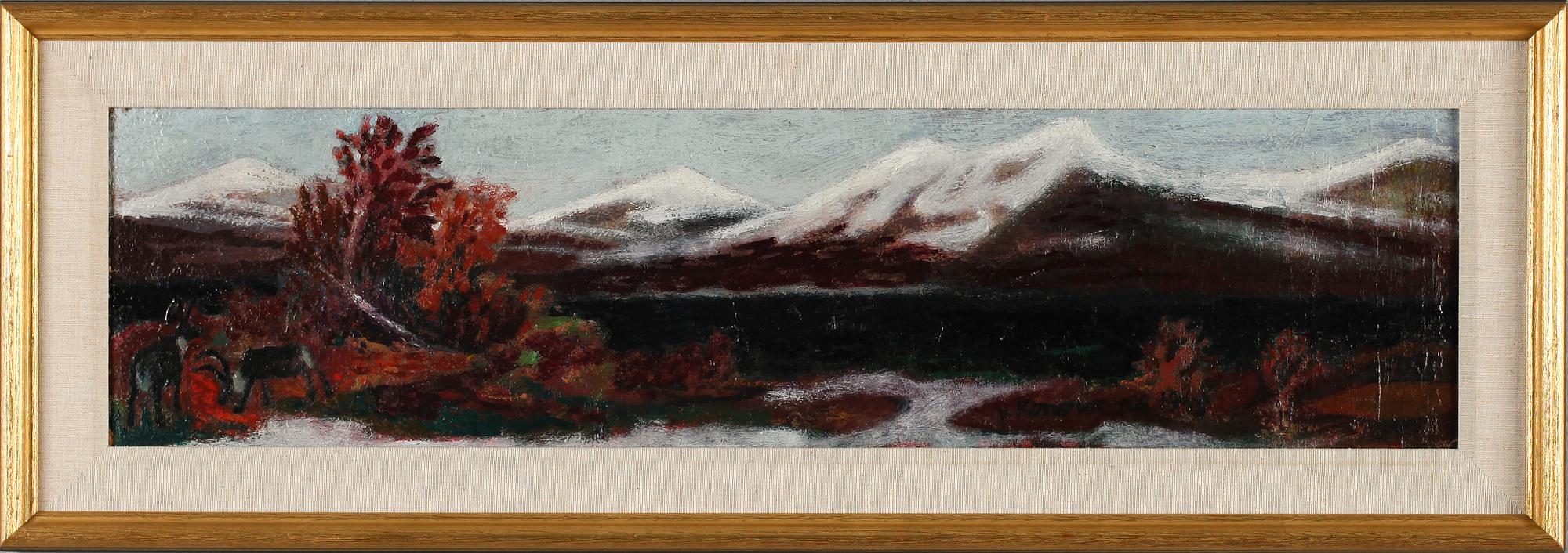 JÜRGEN VON KONOW, olja på pannå, signerad och daterad 1945.