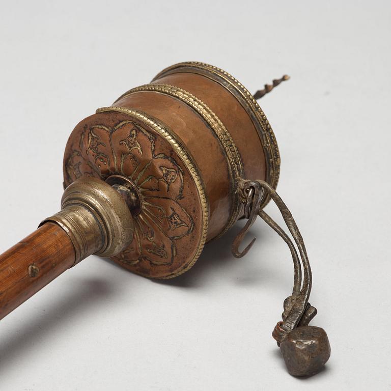 A set of three Tibetan prayer rolls, 19th Century.