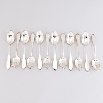 A 1920s 88-piece set of silver cutlery and 12 knife handles, Warsaw Poland.