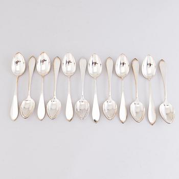 A 1920s 88-piece set of silver cutlery and 12 knife handles, Warsaw Poland.