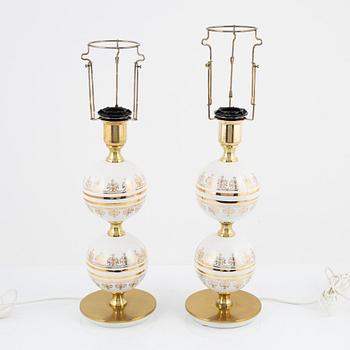 A pair of table lights, Tranås Stilarmatur, 1970's.