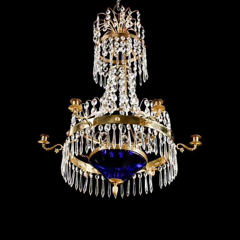 LJUSKRONA, gustaviansk stil, omkring år 1900. Höjd ca 80 cm.