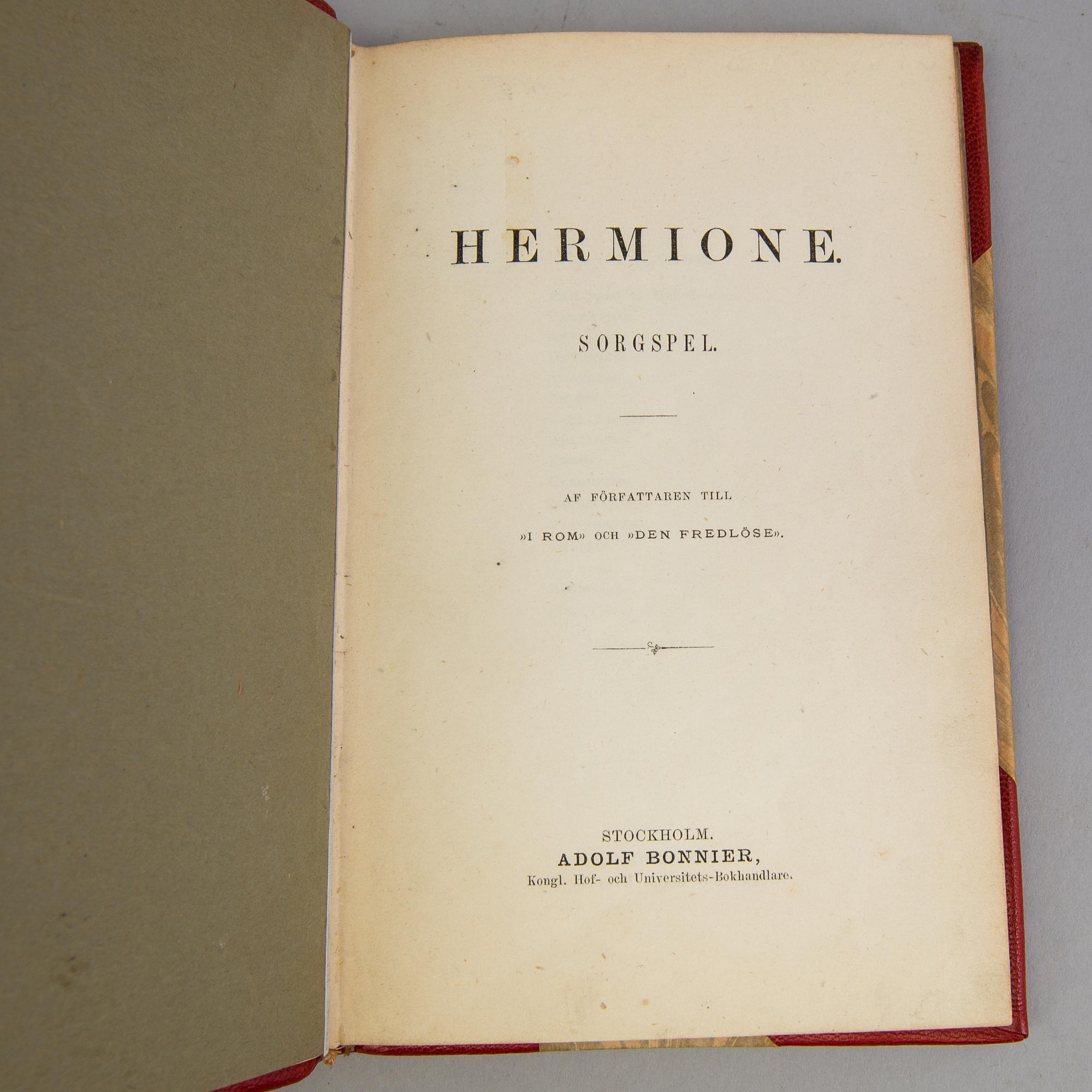 A set of five books by August Strindberg, original editions.