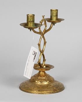 LJUSSTAKE, mässing, allmogetyp. 1900-tal.