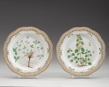 A set of 14 Royal Copenhagen 'Flora Danica' plates, Denmark, 20th Century.