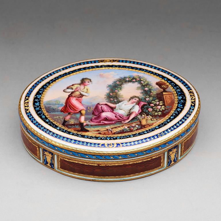 Guidon, Rémond, Gide et Cie, dosa, guld och emalj, Genève 1792-1801, Louis XVI.