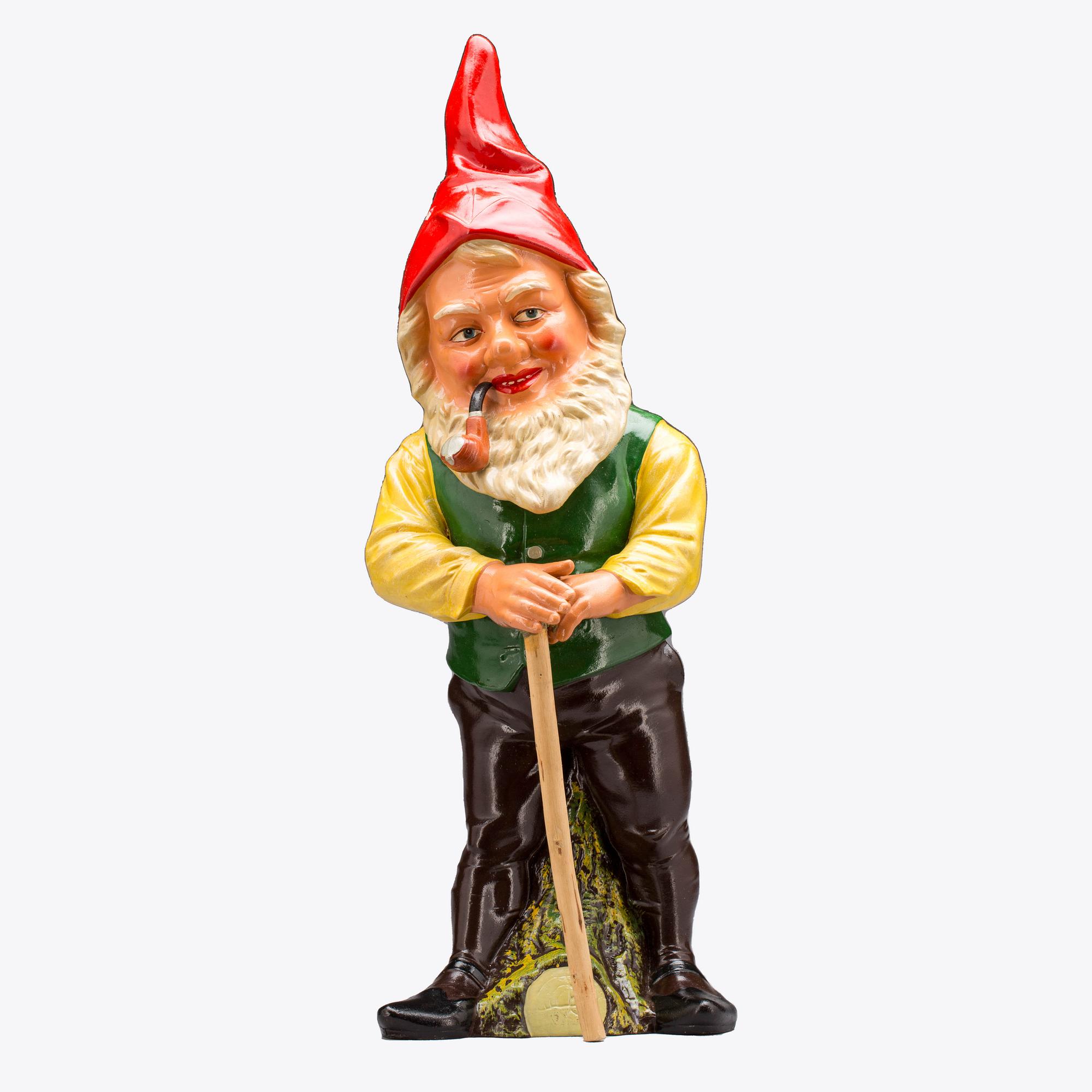 Tomte troligen Tyskland 1900-talets mitt/andra hälft bemålad terrakotta.