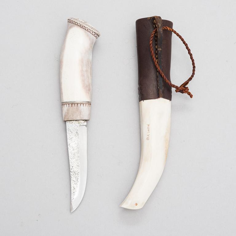 A sami knife / sami handicraft / duodji knife signed Ola Landin, blade by Conny Persson, second half of 20th century.