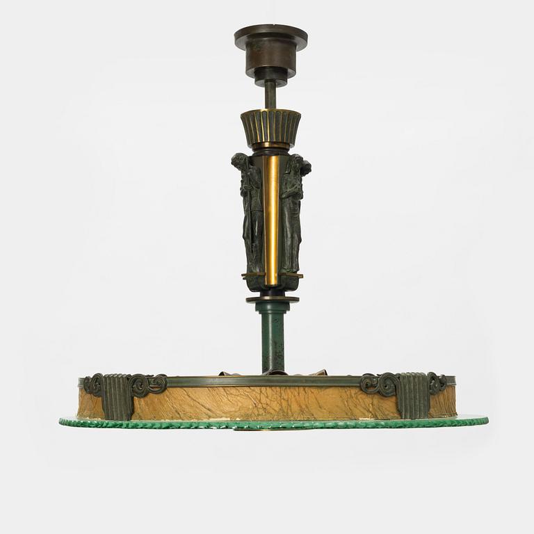 Einar Bäckströms Metallvarufabrik, a ceiling lamp model "4006", Malmö 1940s.