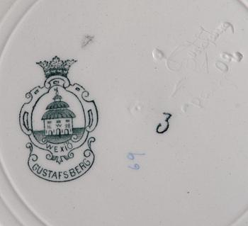 MATSERVIS, 40 delar, flintgods, "Växiöguld", 1800/1900-tal.