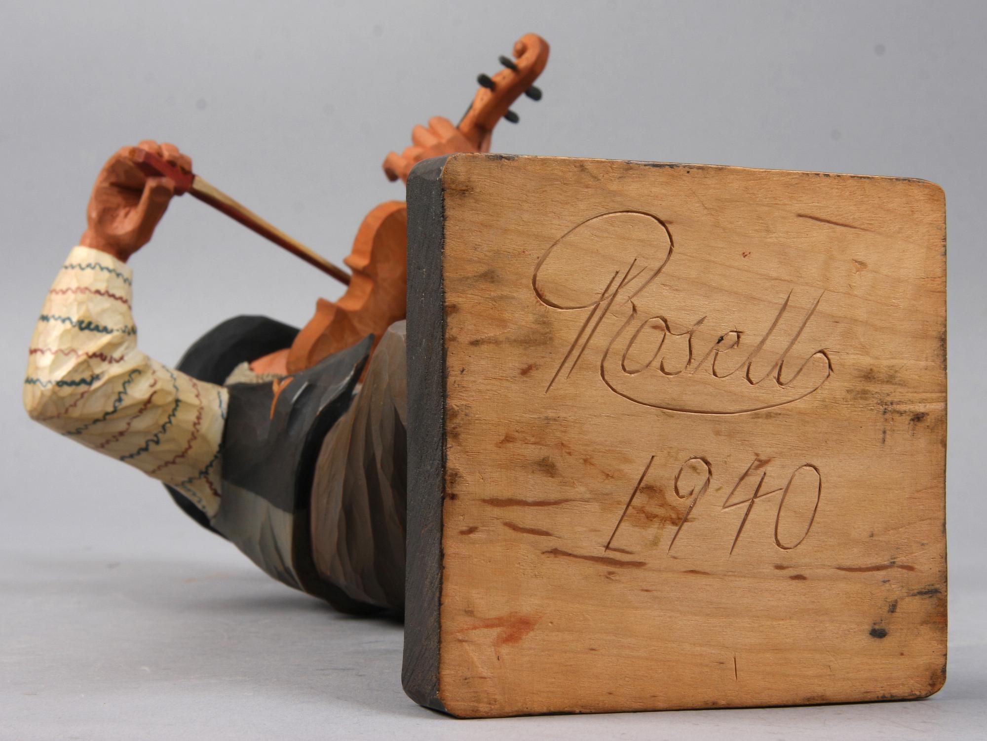 HERMAN ROSELL, träskulptur, sign.