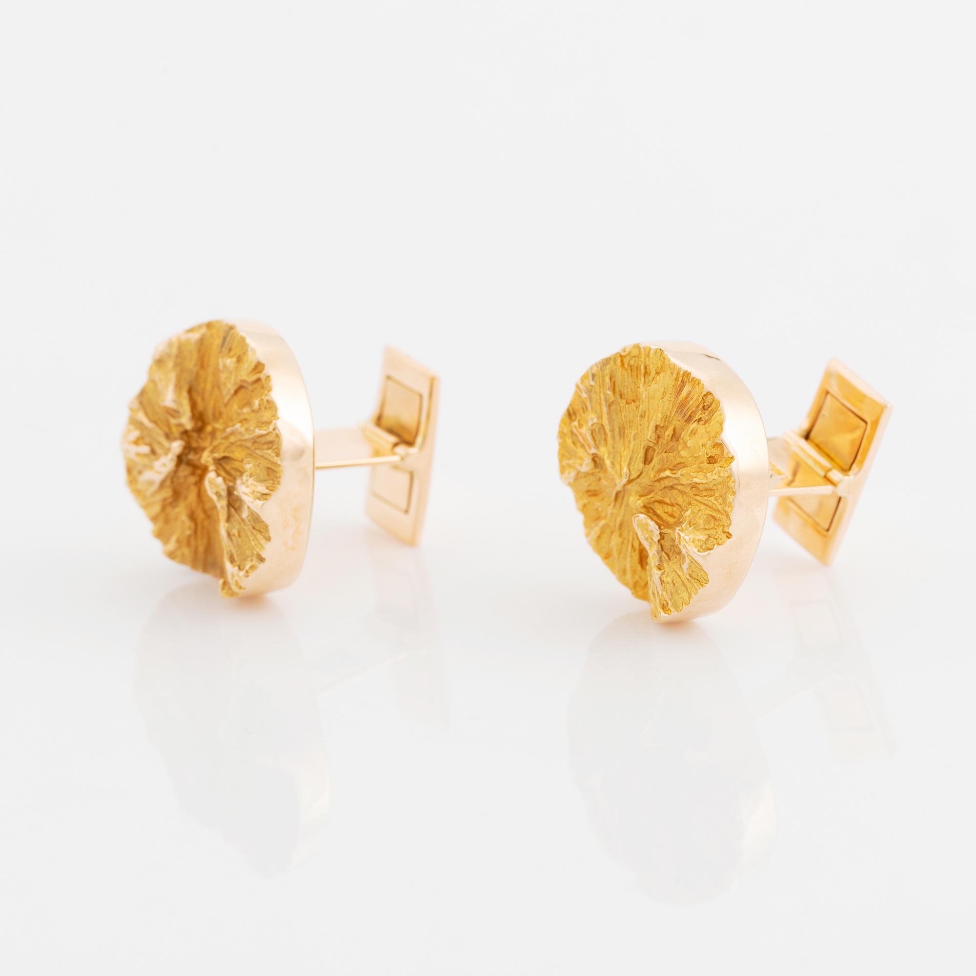 Björn Weckström, 14K gold cufflinks, Lapponia 1993.