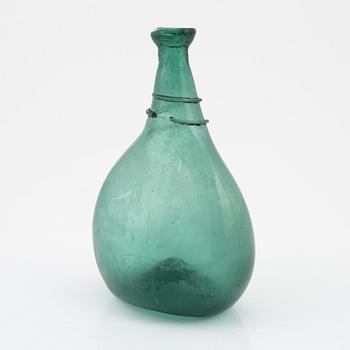 Flaska, glas, 1700/1800-tal.