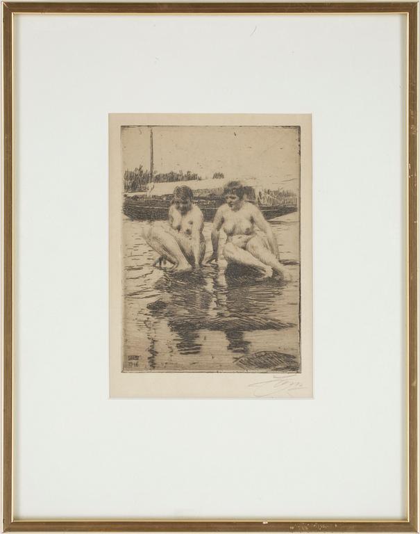 ANDERS ZORN, etsning, sign.