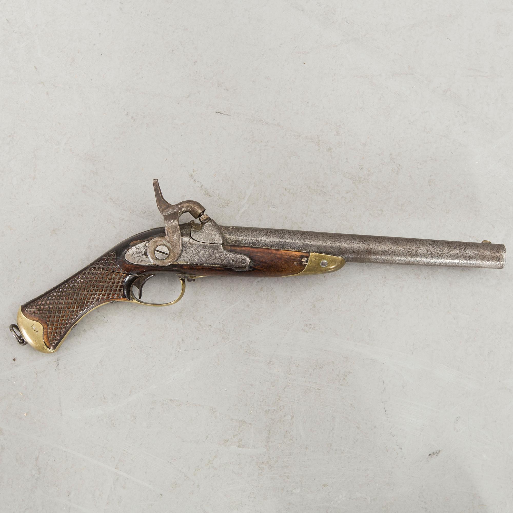 FLANKÖRPISTOL, med slaglås, 1800-tal, märkt 1816.