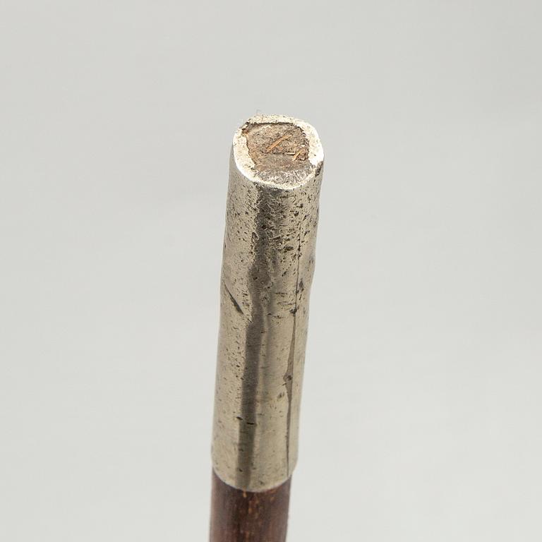 Käpp, ca 1900, England London, silver, malakit.