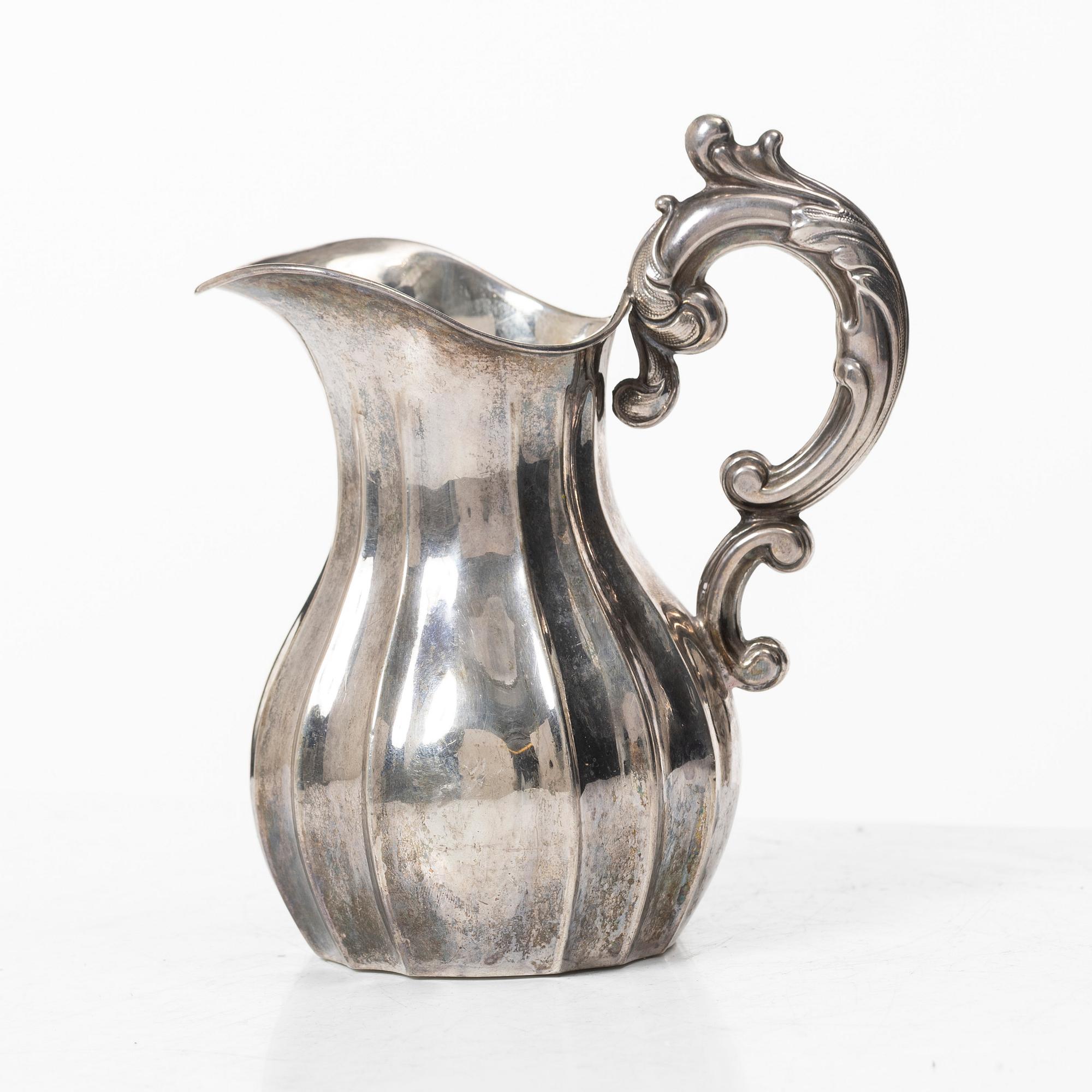 A Swedish silver cream jug, mark of Gustaf Möllenborg (Carl Teodor Ferón), Stockholm 1862.