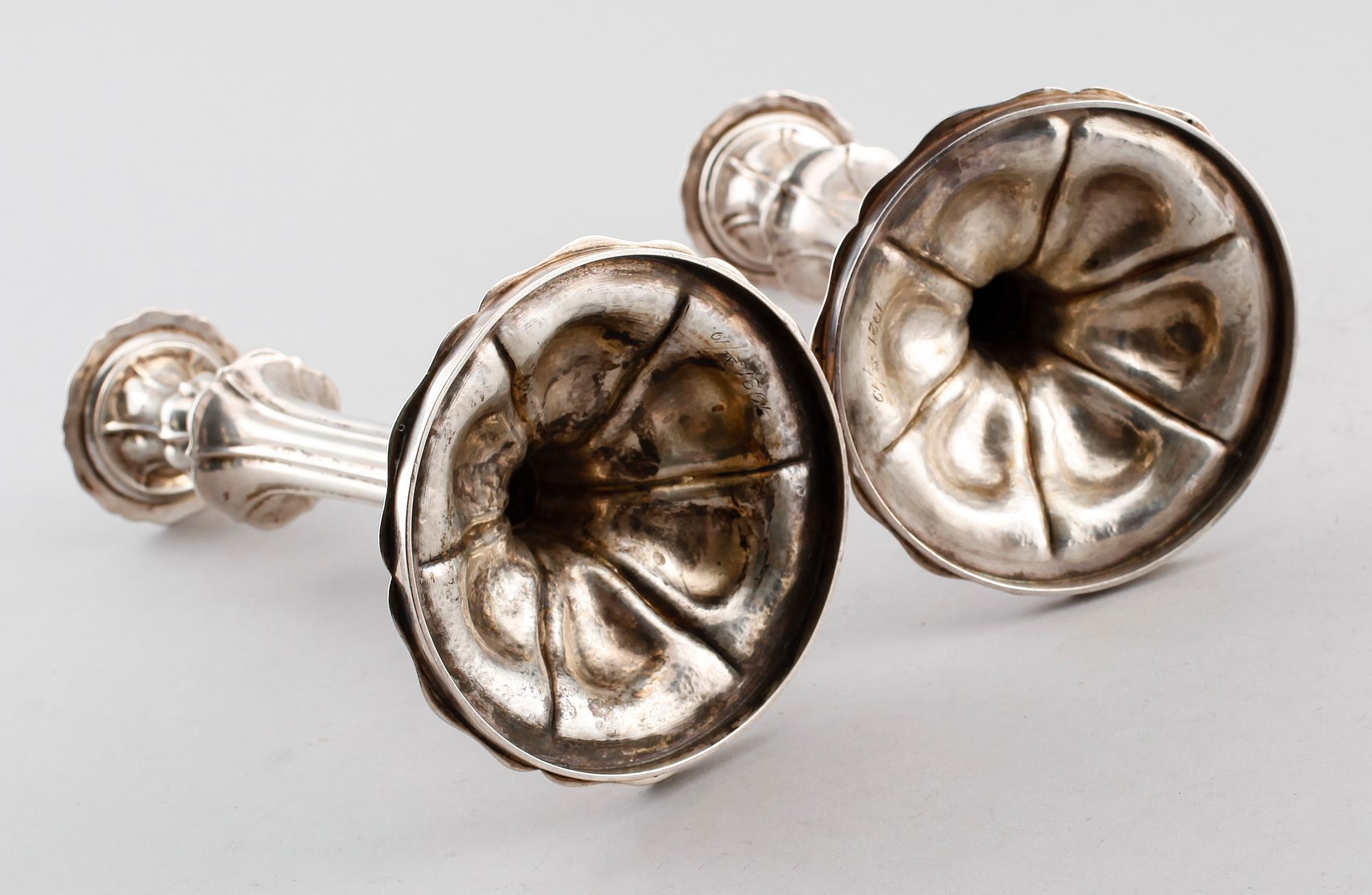 LJUSSTAKAR, 1 par, silver, Österrike-Ungern, 1800-tal. Vikt ca 690 gram.