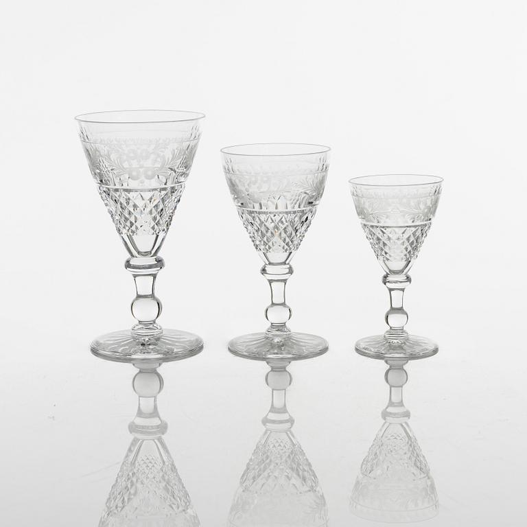 Fritz Kallenberg, a 34-piece 'Elvira Madigan' glass service, Kosta, Sweden.