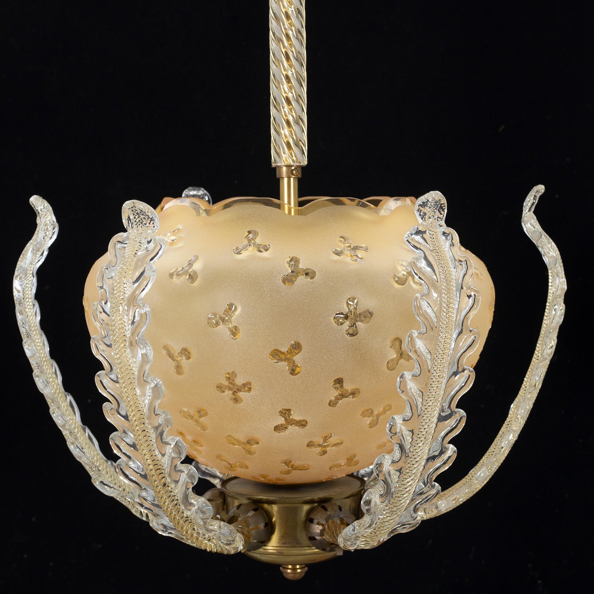 TAKLAMPA, möjligen Orrefors 1900-talets mitt.