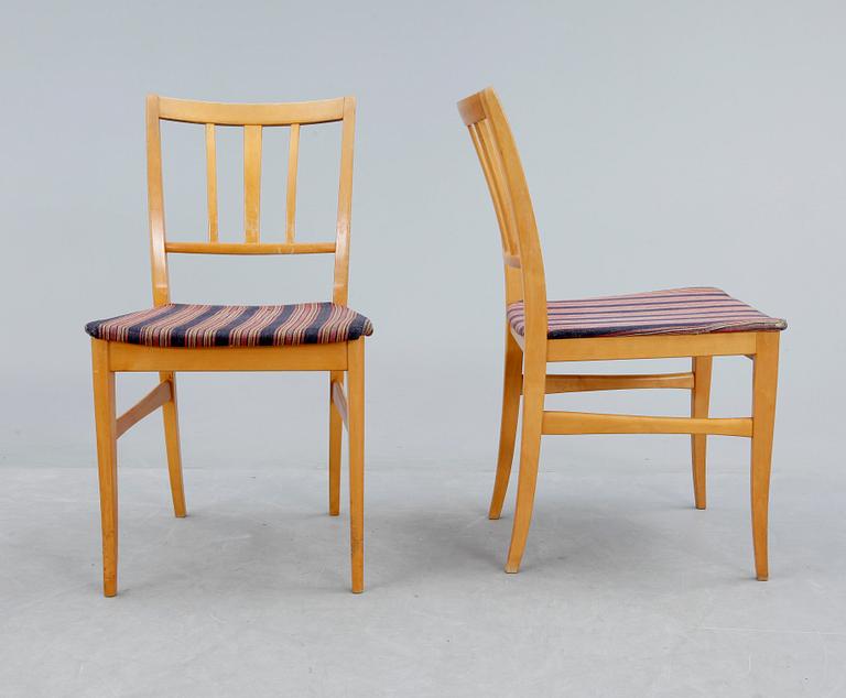 STOLAR, 4 st, "Talavid", Carl Malmsten, Waggeryds Möbelfabrik, 1900-talets andra hälft.