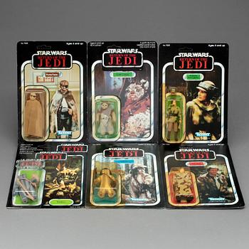 STAR WARS, 6 stycken actionfigurer, Kenner samt Palitoy, 1983-84.