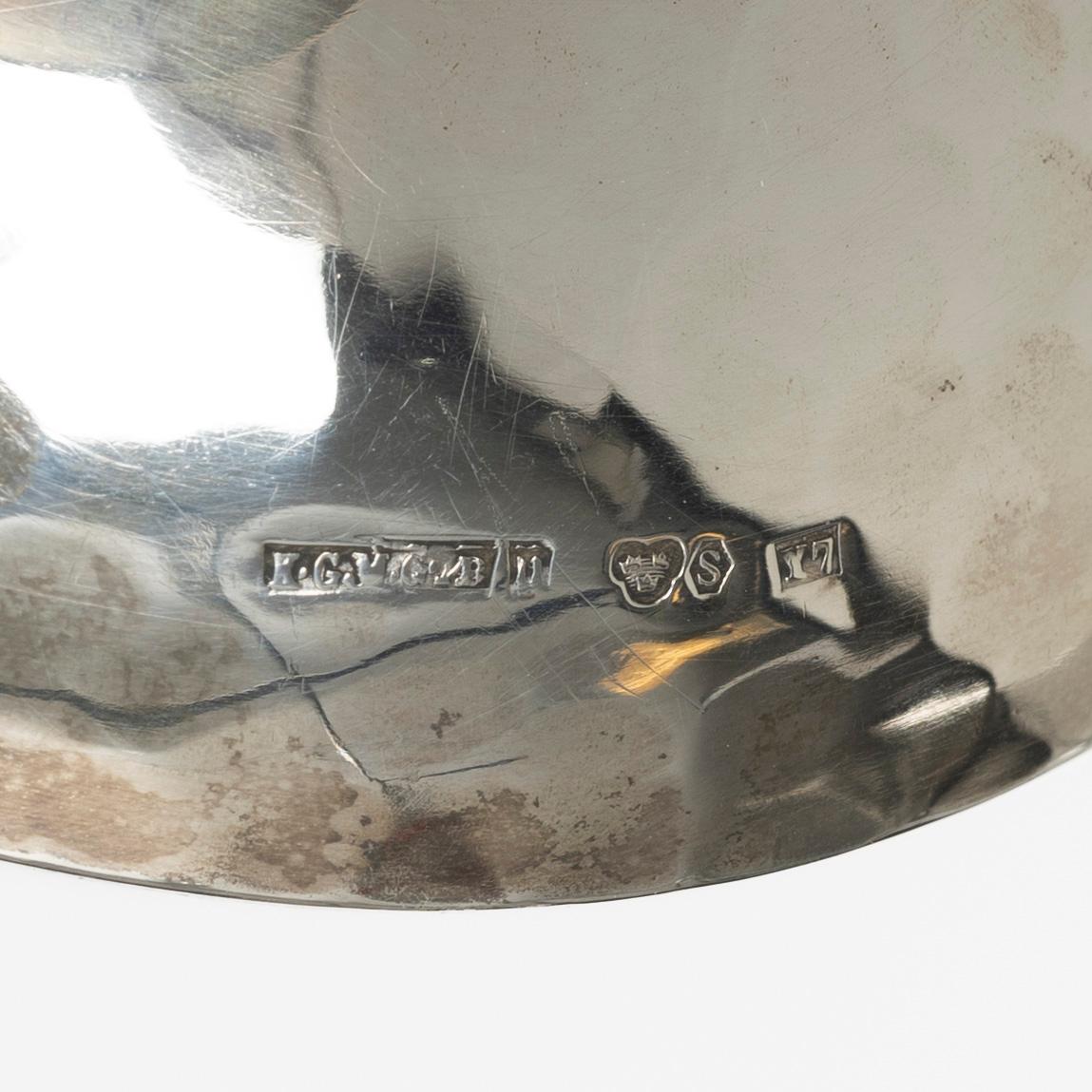 Bowl and vase, silver, GAB, Stockholm 1929, respectively Markström, Uppsala 1925.