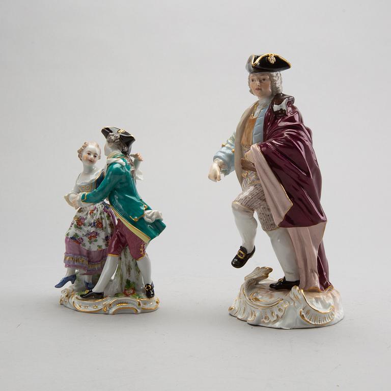 FIGURINER, 2 stycken, porslin, Meissen, Tyskland, 1900-talets första hälft.